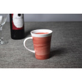 New arrival 2016 ceramic cup with white rim and handle